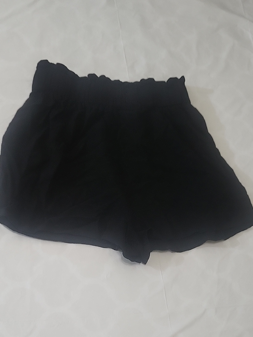 Papermoon Black High-Waist Ruffle Elastic Shorts